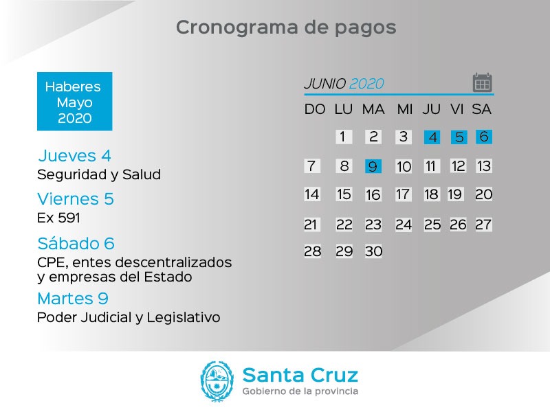 Cronograma de pago de haberes mes de mayo – Deseado Noticias